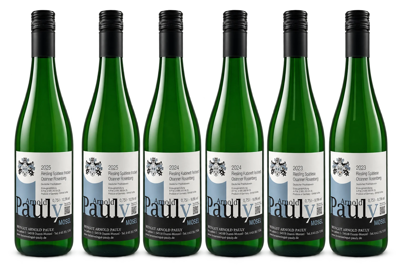 6 flessen in het pakket Riesling vom Hof